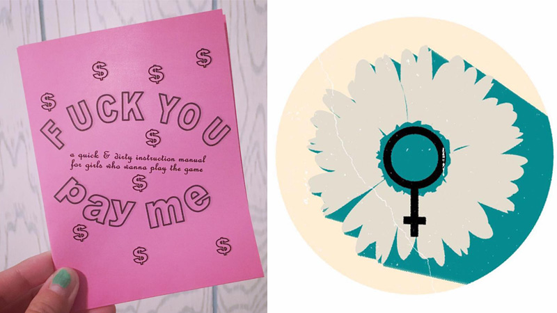 On the left, Brittany IRL. On the right, logo for Daisies.